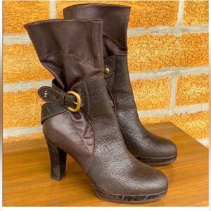 Henry Beguelin brown leather boots size 7